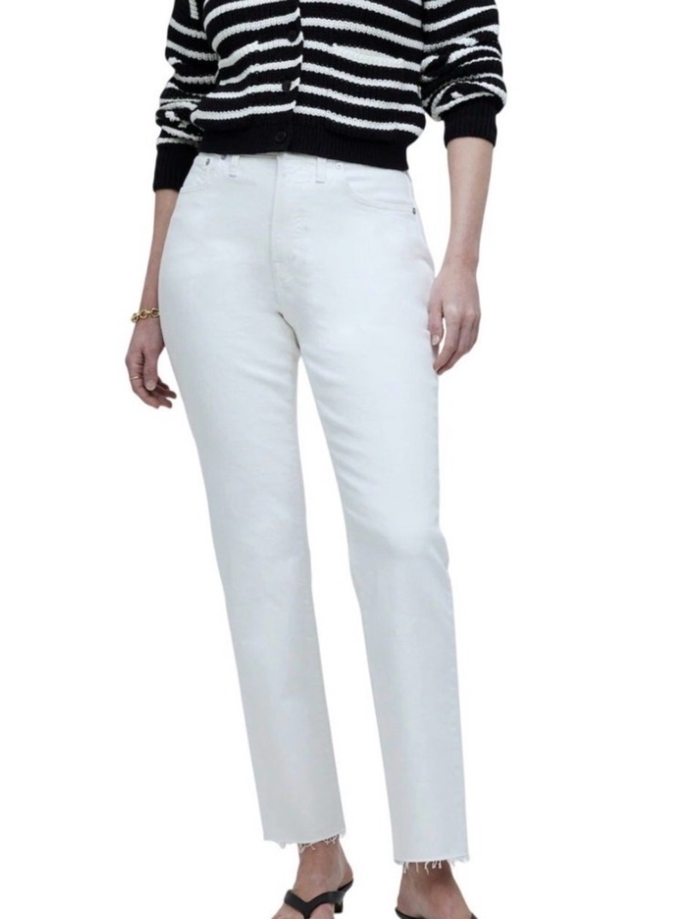 Madewell White The Mom Jean